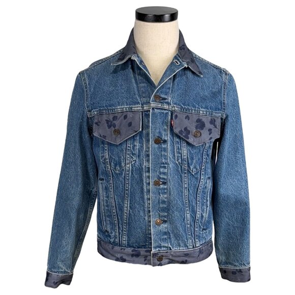 Vintage Levis Strauss & Co. 38R Denim Jacket With Custom Collar & Cuffs 80's - Picture 1 of 12